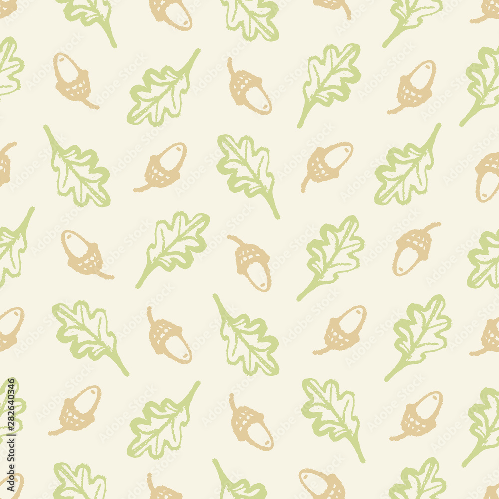 Seamless pattern with oak leaves and acorns Seamless pattern with oak leaves and acorns