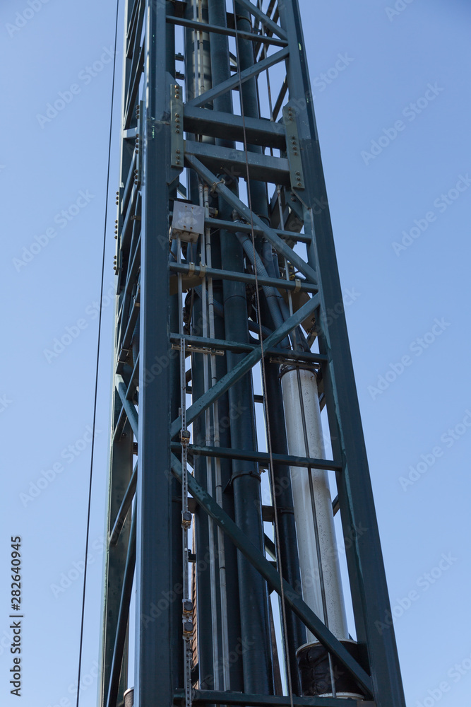 Detail of a Giant Piston inside a Metal Tower Detail of a Giant Piston inside a Metal Tower