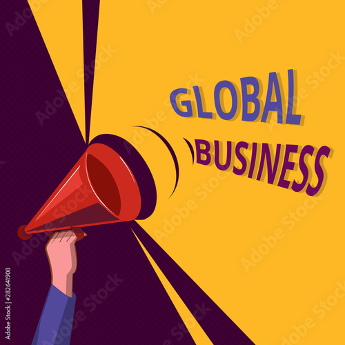 Conceptual hand writing showing Global Business. Business photo showcasing Trade and business system a company doing across the world. photo