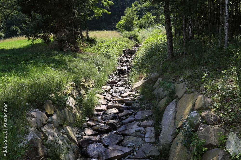 Streams in the high mountains in Trentino Alto Adige Streams in the high mountains in Trentino Alto Adige