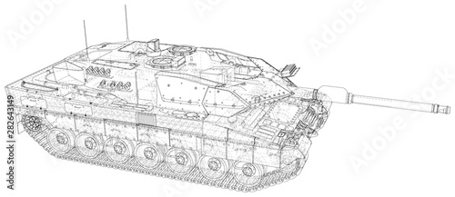 Military Tank - isolated over a white background.