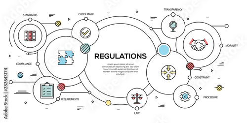 REGULATIONS VECTOR CONCEPT AND INFOGRAPHIC DESIGN