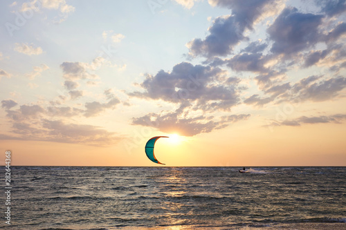 Photography Kite surfing in the sunset