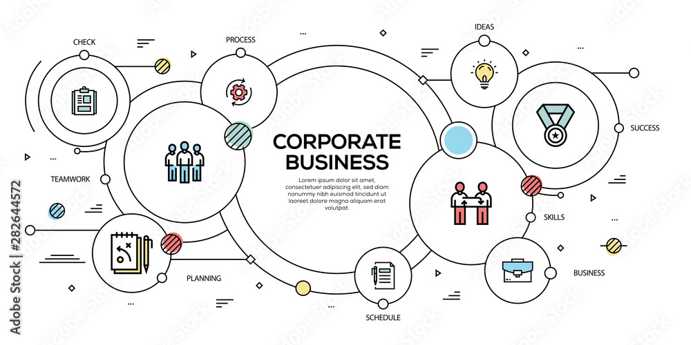 CORPORATE BUSINESS VECTOR CONCEPT AND INFOGRAPHIC DESIGN