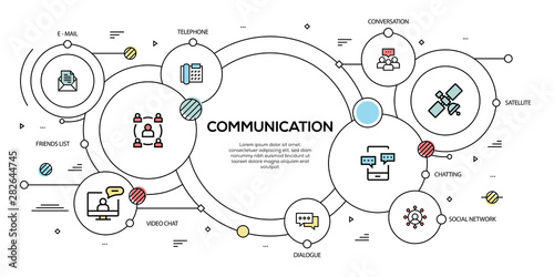 COMMUNICATION VECTOR CONCEPT AND INFOGRAPHIC DESIGN