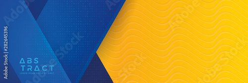 Blue background with orange and yellow color composition in abstract. Abstract backgrounds with a combination of lines and circle dots can be used for your ad banners, Sale banner template, and More.