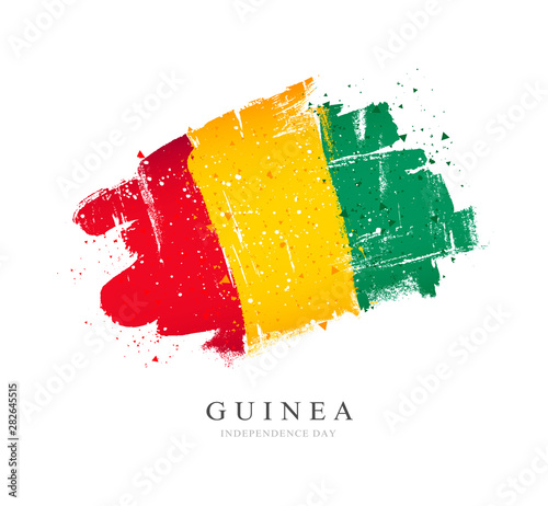 Guinea flag. Vector illustration on a white background.