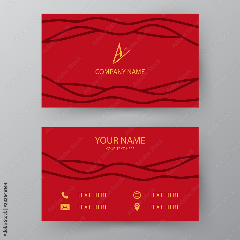 Fototapeta premium Vector business card. Visiting card for business and personal use. Modern presentation card. Vector illustration design.
