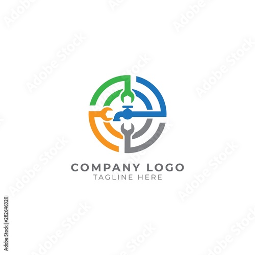 plumbing service logo vector icon ilustration