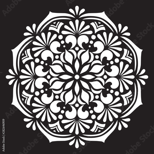 Pattern mandala white stencil doodles sketch