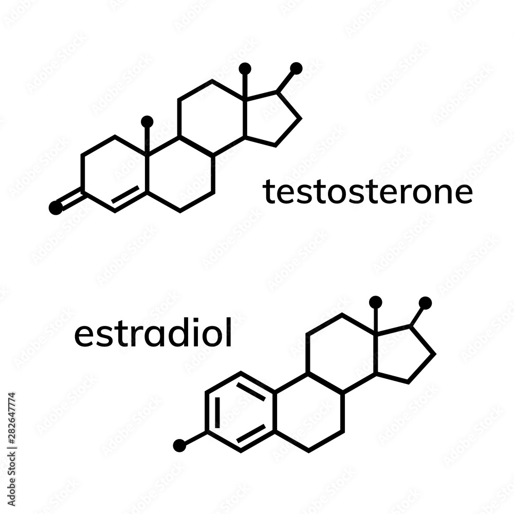 Testosterone and estradiol chemical formulas Testosterone and estradiol chemical formulas