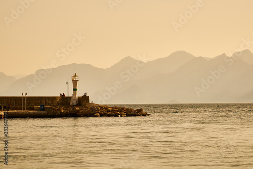 Fototapeta Naklejka Na Ścianę i Meble -  a lighthouse and seascape background