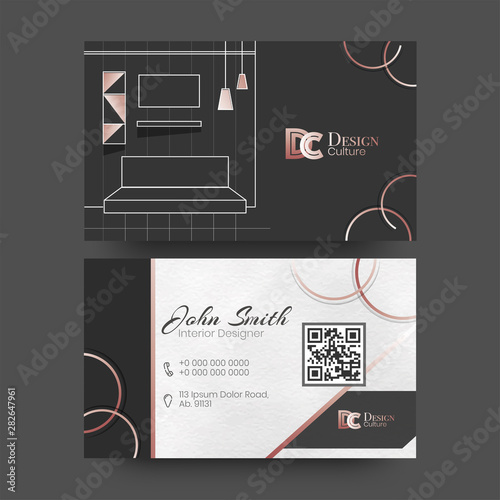 Business card for interior designer, decorator or Design Culture.