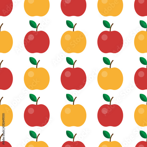 Fruits apple seamless pattern. Cute vector pattern. Isolated on white background