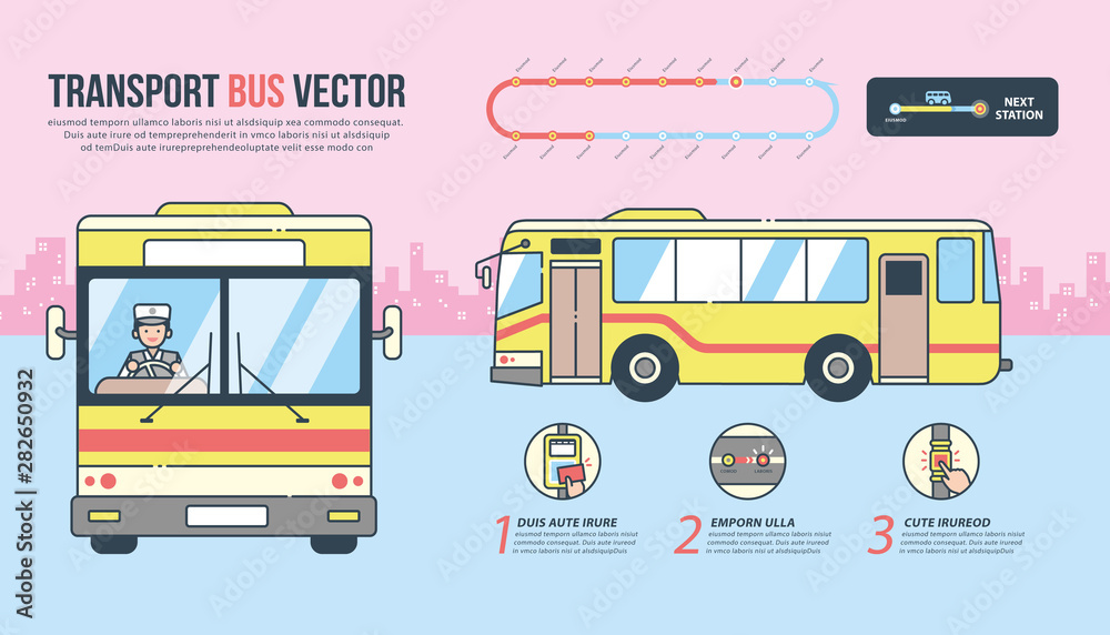 Transport bus route map template vector. business transportation, bus ...