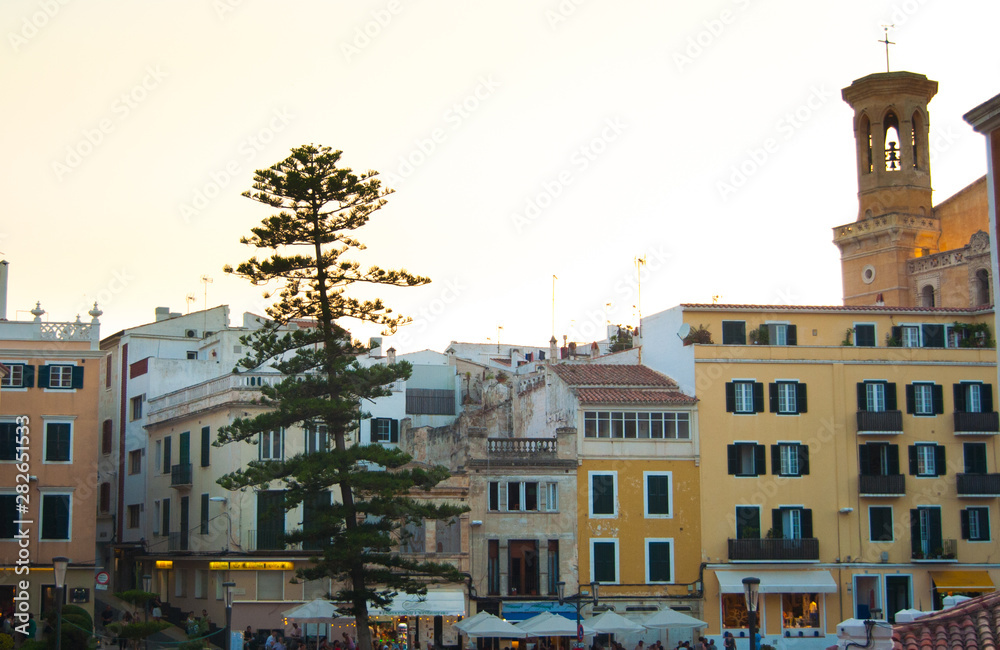 Main square of Ciutadella de Menorca of the Spanish islands