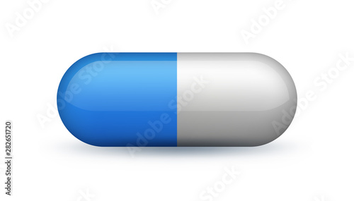 Icon sign of pill on white ...