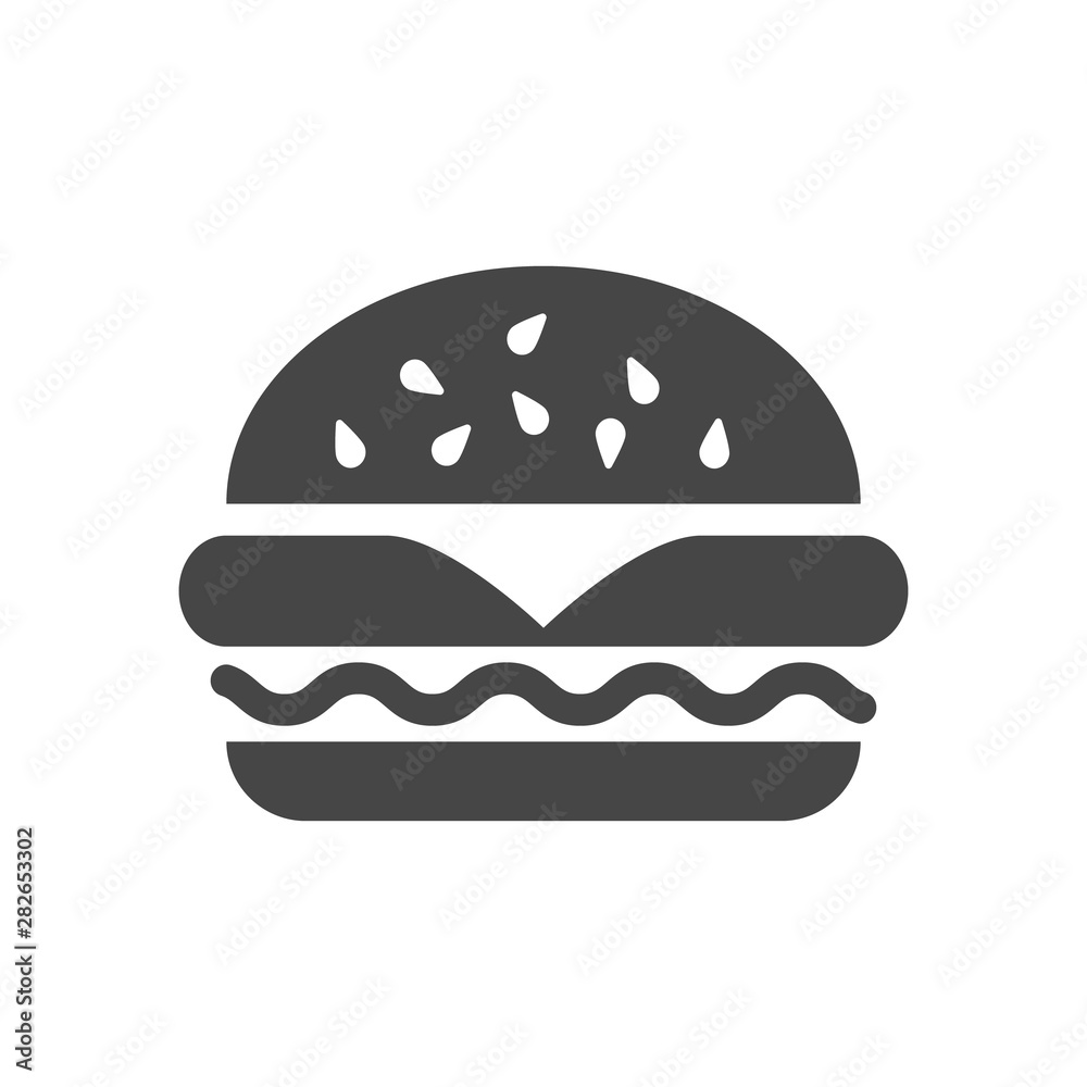 Fast food icon, vector simple black isolated illustration.