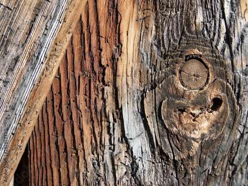 Ausschnitt eines sehr alten Scheunentores aus Holz photo