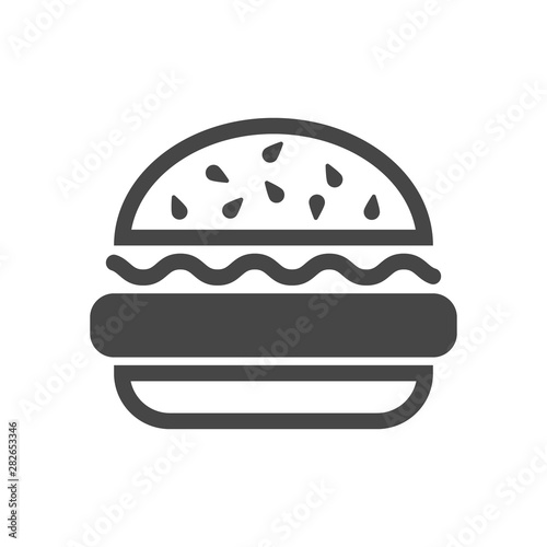 Fast food icon, vector simple black isolated illustration.