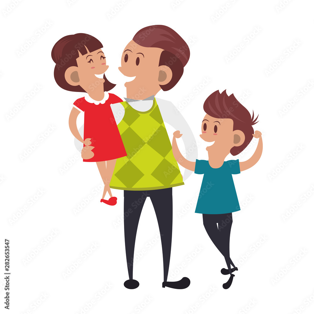 fathers day family celebration cartoon fathers day family celebration cartoon