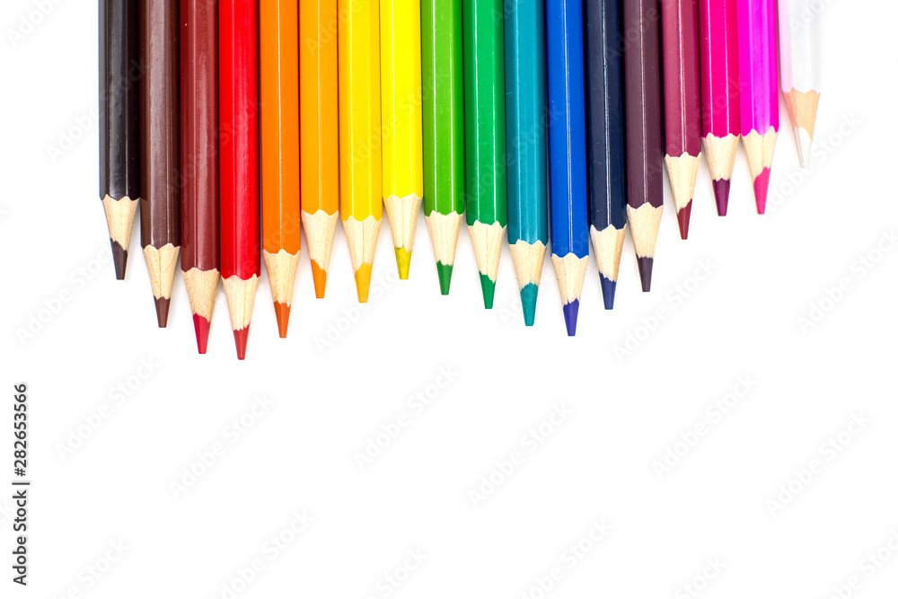 Color pencils isolated on white background. Back to school Color pencils isolated on white background. Back to school