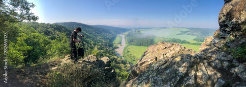Web banner and panorama of country, travel concept from photographer, beautiful landscape (Havlova Skala)