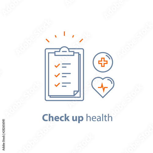 Cardiovascular disease test, health check up checklist, heart diagnostic, electrocardiography service, hypertension risk