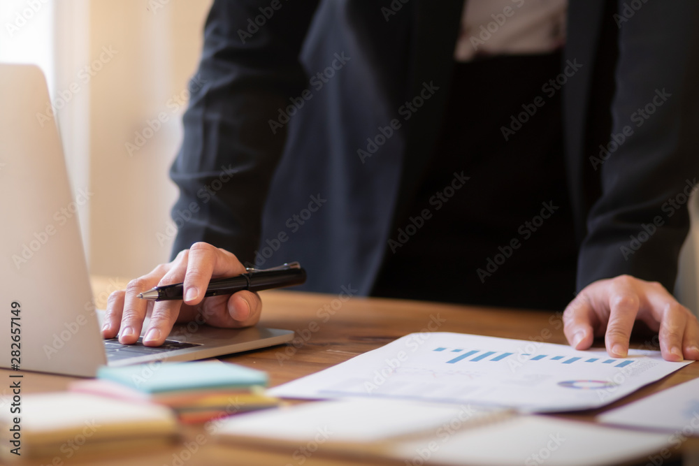Businessman analyse investment marketing data. Businessman analyse investment marketing data.