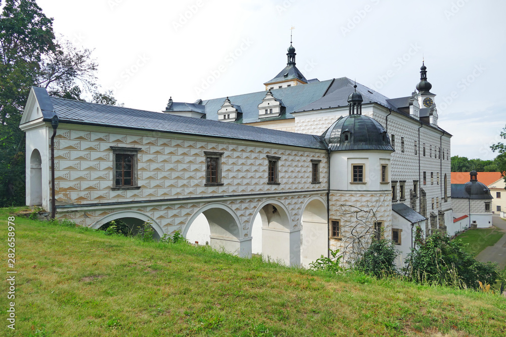 The Castle of Pardubice surrounded by park and defence walls