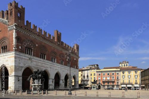 piacenza city with cavalli square in italy  photo
