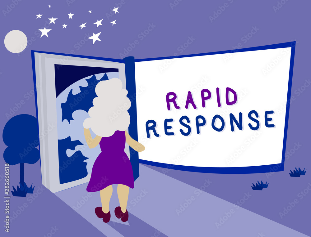 Text sign showing Rapid Response. Conceptual photo Medical emergency team Quick assistance during disaster. Text sign showing Rapid Response. Conceptual photo Medical emergency team Quick assistance during disaster.