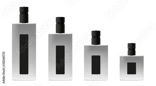 Metallic Bottle With Black Cap Spray For Perfume