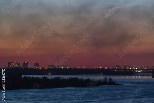 skyline at sunset