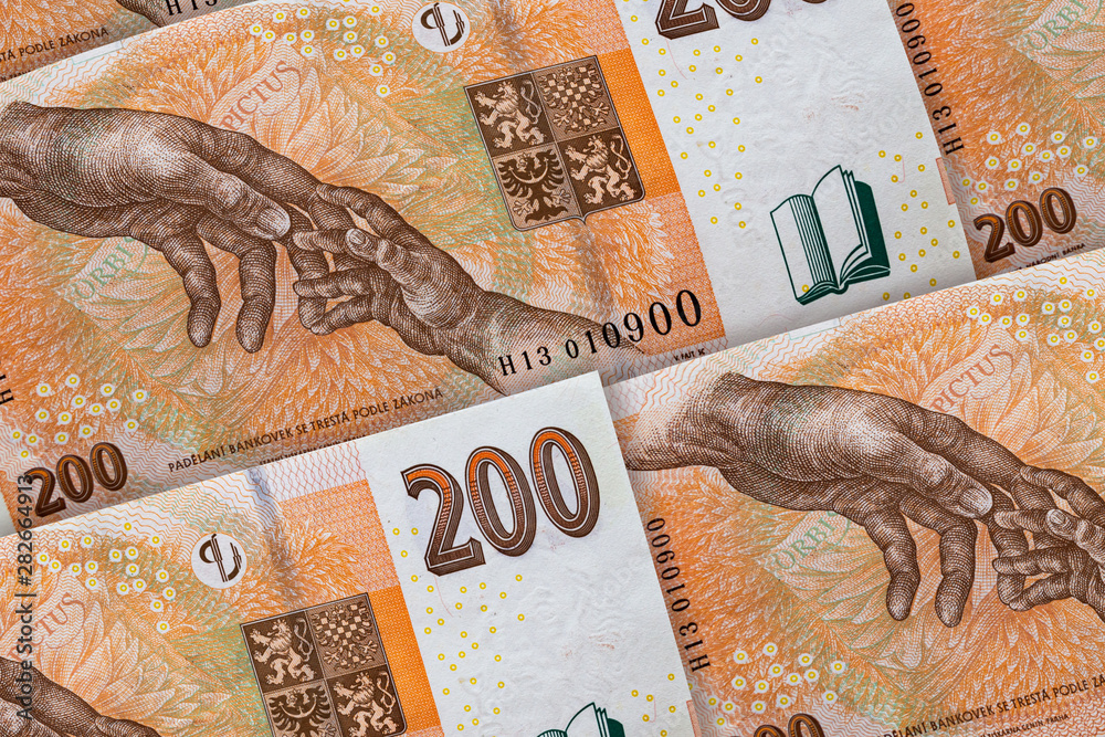 Money Of Czech Republic Czech Koruna Banknoted Background 200 CZK 