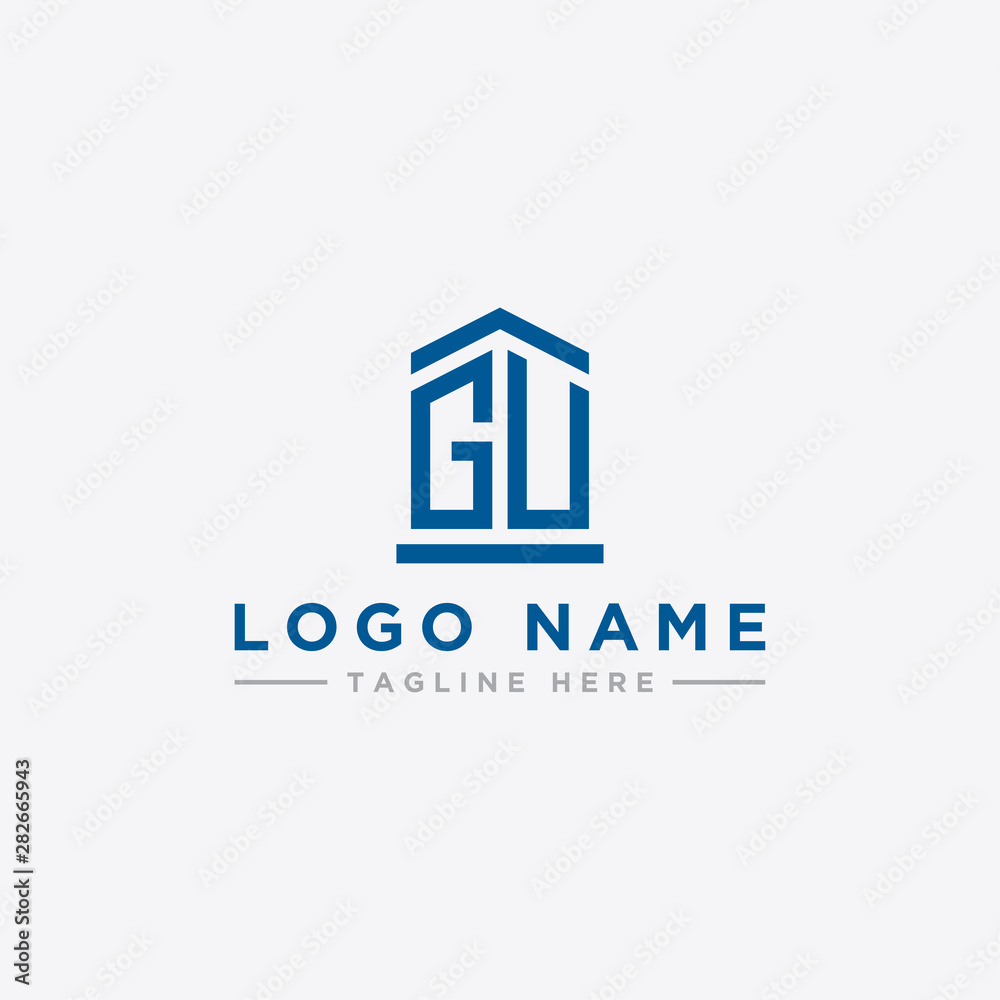 Inspiring logo designs for companies from the initial letters GU logo icon. -Vectors