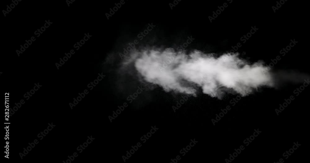 White vapor cloud isolated on black background White vapor cloud isolated on black background