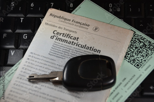 French car registration certificate or 