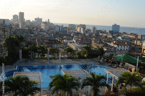 Cuba: The poool view from Melia Hotel in Havanna City