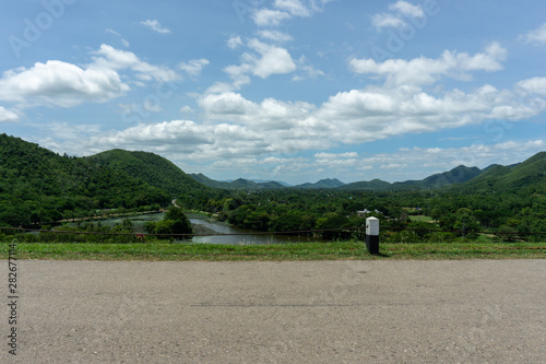 View on the road of the Kangkachan dam,Phetchaburi