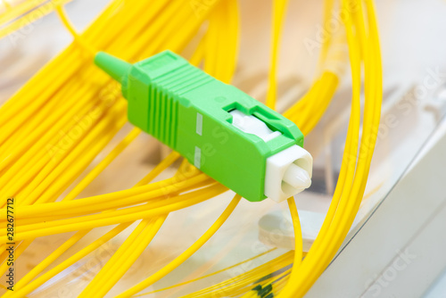 Fiber Optical Network with Single Pigtail Closeup