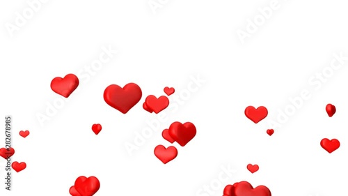 small hearts flying and dance in the air  (FULL HD)