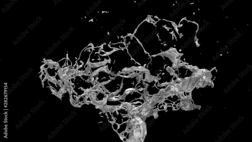 abstract splash of bright metal in slow motion, alpha channel included (FULL HD) abstract splash of bright metal in slow motion, alpha channel included (FULL HD)