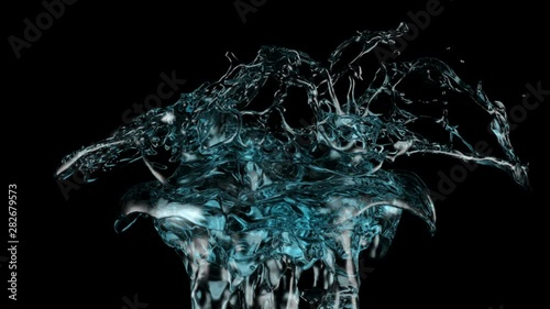 light blue water splash in extreme slow motion, alpha included (FULL HD)