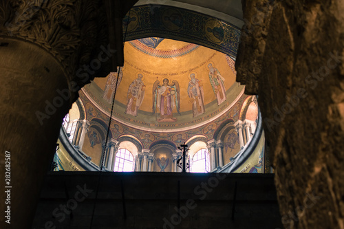 Photography The beautiful mosaic icons decorate the walls of the Church of the Holy Sepulchre