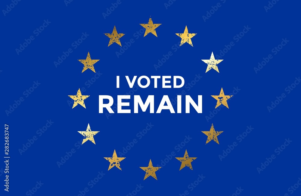 I Voted Remain EU Flag (Vintage Gold)