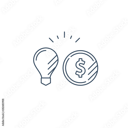 Business idea, financial consulting, money investment strategy, line icon