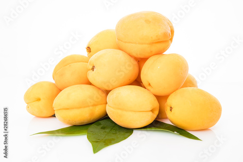 fresh apricot isolated on white background