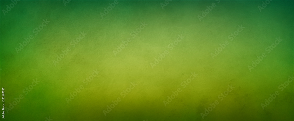 Abstract yellow green background with soft bright gold center glowing with light colors and dark blue green border with blurred mottled texture - obrazy, fototapety, plakaty 
