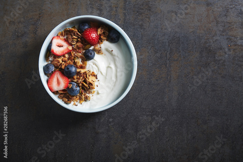 Yogurt Parfait Close-up Horizontal